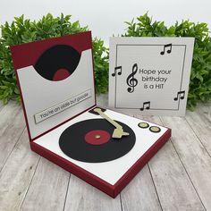 a record player birthday card in a box