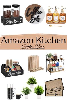 the amazon kitchen coffee bar is on display