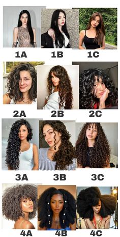 Hair Type Chart, Curly Hair Types, Cute Curly Hairstyles, Curly Hair Inspiration, Curly Hair With Bangs, Curly Hair Care, Curly Hair Tips