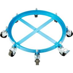 a blue wheel with four wheels attached to it