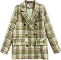 Trendy Green Winter Blazer, Green Lapel Collar Outerwear For Spring, Trendy Green Blazer With Lapel Collar, Casual Green Double-breasted Outerwear, Spring Green Outerwear With Lapel Collar, Trendy Green Outerwear With Lapel Collar, Trendy Green Single-breasted Outerwear, Single-breasted Green Blazer For Fall, Trendy Green Spring Blazer