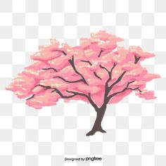 a tree with pink leaves on it