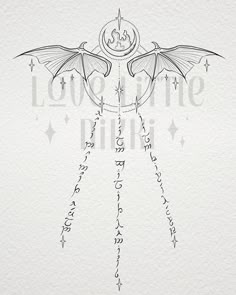 a drawing of an angel with wings and stars