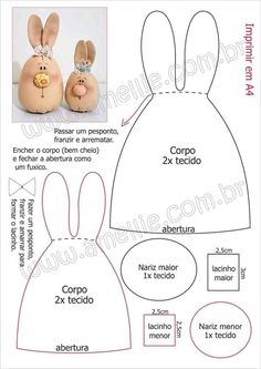 the paper bunny is cut out and ready to be sewn