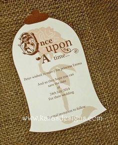 a paper tag with the words once upon time on it