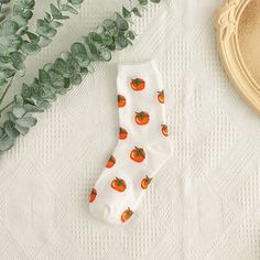 Orange Fruit Tube Socks - Cute Cotton Socks for winter | Aesthetic Socks – Tristar Boutique Casual Socks For Fall, Casual Socks As A Gift For Fall, Casual Socks As Gift For Fall, Casual Socks For Fall Gift, Trendy Orange Socks For Spring, Cute Cotton Socks For Fall, Casual Orange Socks For Fall, Aesthetic Socks, Kawaii Fruit