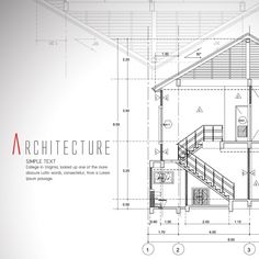 a drawing of a house on top of a blueprinted background with the words architecture above it