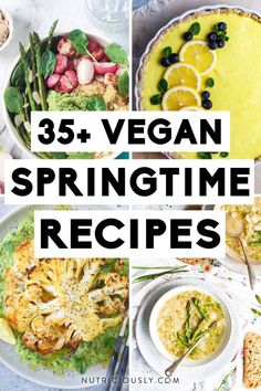 vegan springtime recipes with text overlay