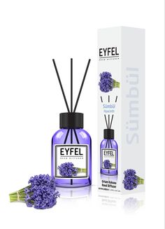 an image of a bottle of eyel lavender essential reeds next to the box