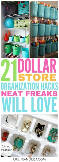 dollar store organization hacks that are great to use for small items, such as necklaces and earrings