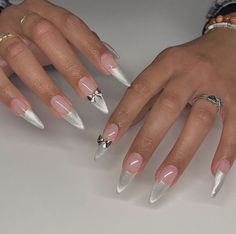 Modest Acrylic Nails, Tapered Square Nails, Vintage Nails, Nails Today, Exotic Nails, Clothes And Shoes, Shoes And Boots, Silver Nails