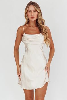 Shop the Well Versed Pleated Mini Dress Champagne | Selfie Leslie Cream Hoco Dress, Champagne Short Dress, Cream Short Dress, Short Champagne Dress, Champagne Mini Dress, Short Cream Dress, Sorority Recruitment Outfits, Cream Mini Dress, Recruitment Outfits