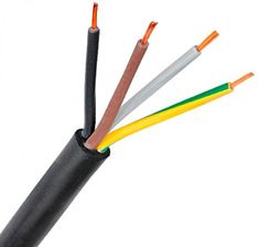 three wires are connected to each other with orange and green wires in the middle one is black