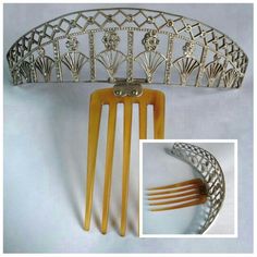 Designs In Hair, Hair Bling, Antique Hinges, Antique Hair Combs, Victorian Hairstyles, Vintage Hair Combs, Diamond Tiara, Vintage Hair Accessories, School Jewelry