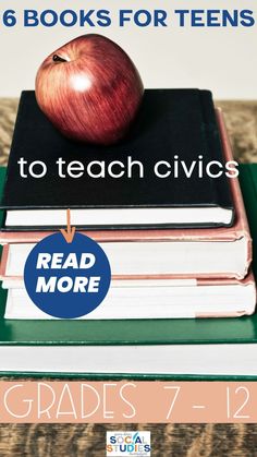 a stack of books with an apple on top and the title reading grade 7 - 12