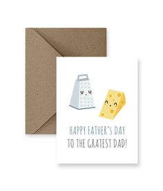 a father's day card with cheese on it