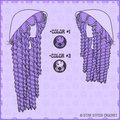 an image of a purple scarf with black and white symbols on it, as well as the word color 4