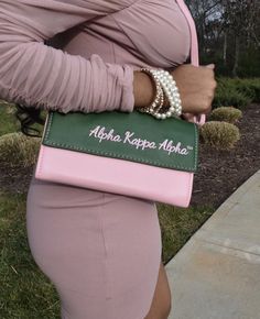 Aka Tattoo Ideas, Aka Handbags, Aka Aesthetic, Aka Phirst Day Out Outfits, Alpha Kappa Alpha Sorority Accessories, Aka Sorority Handbags, Aka Sorority Gifts Coats & Jackets, Aka Apparel, Greek Paraphernalia