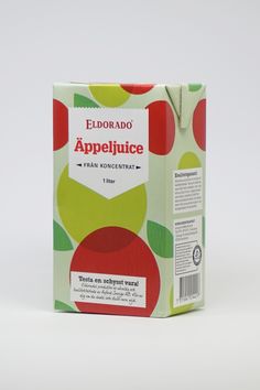 an apple juice carton on a white background