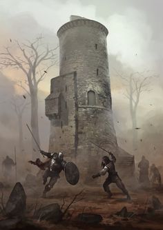 Tower by michalivan | Digital Art / Drawings & Paintings / Fantasy | Character Concept Warriors Swordsman Fighter Knight Hur Man Målar, Knight Art, Fantasy Book, Fantasy Setting, Wow Art, Fantasy Concept Art, High Fantasy, Fantasy Warrior, Arte Fantasy