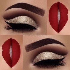 Makeup Bibir, Red Lipstick Looks, Makeup Cantik, Makeup 2018, Video Makeup, Makijaż Smokey Eye