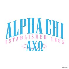 the logo for an axq restaurant, with blue and pink letters on white background