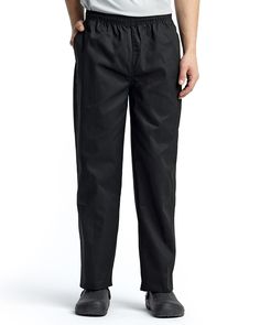 Unisex Essential Chef's Pant - BLACK - S | Artisan Collection by Reprime Essential Chef's Pant in Black Size Small | Polyester Blend Restaurant Uniforms, Chef Pants, Slim Leg Pants, Black Xs, Knit Shirt, Work Pants, Slim Legs, Black Media, Dress Code