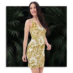 Make an impactful statement and exude elegance as you showcase your impeccable style in this stunning mustard yellow bodycon dress adorned with a delightful floral print. The snug fit of this dress is designed to gracefully accentuate your silhouette, ensuring a flattering and confident look. With a chic mid-thigh length, this dress not only emphasizes your fashionable taste but also adds a touch of sophistication to your ensemble. Step into the spotlight and embrace a truly stylish persona with the vibrant allure of this mustard yellow floral print bodycon dress, elevating your fashion game to new heights. * 82% polyester, 18% spandex * Original design * Made with smooth, comfortable microfiber yarn * Material has a four-way stretch * Made to order All videos are for illustrative purposes Yellow Bodycon Dress, Mid Thigh Dress, Yellow Flower Print, Printed Bodycon Dress, Design Floral, Dress Clothes For Women, Yellow Floral, Mustard Yellow, Original Design