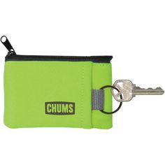 Keep your valuables afloat with the Chums Floating Marsupial Keychain Wallet! It features a zippered pocket that keeps your ID, credit cards or cash secure. A slide pocket also keeps your keys out of the way when not in use. It also floats up to 75 grams (about 5 keys). Please test flotation in shallow water before heading out. Color: green. Gender: unisex. Age Group: adult. Pattern: Solid. Cheap Green Wallet With Removable Pouch, Cheap Green Wallets With Removable Pouch, Cheap Green Coin Purse With Bill Compartment, Green Pouch Coin Purse With Card Slots, Cheap Green Keychain With Key Clip, Travel Security, Keychain Multitool, Keychain Wallet, Zipper Pocket