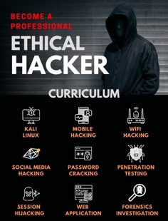 a poster with the words, become a professional and technical hacker in curcum