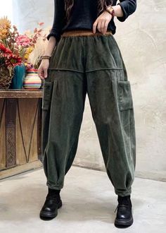 Loose Green Corduroy Patchwork Thick Cargo Winter Pants - Omychic Corduroy Patchwork, Green Corduroy, Winter Pants, Green Pants, Fleece Pants, Fashion Mode, Aesthetic Clothes, Fashion Inspo Outfits, Chic Style