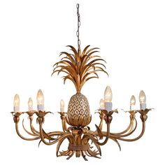 an antique chandelier with pineapple design