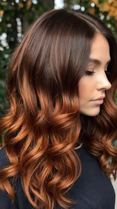 fall hair colors dark copper Dark Fall Hair Colors, Dark Fall Hair, Dark Fall