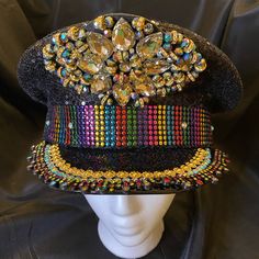 New, Perfect! Very Impressionable Mardi Gras Or Other Hat Statement. Smoke Free. Floppy Wool Hat, Beach Bucket Hat, Black Straw Hat, Statement Hat, Tie Dye Hat, Wide Brim Straw Hat, Straw Fedora Hat, Cc Beanie, Cotton Beanie