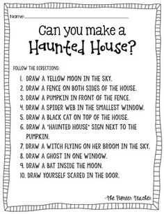 a poster with the words can you make a haunted house? in black and white