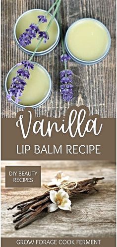 Try our Vanilla Lip Balm Recipe from our DIY beauty recipes collection. Infused with real vanilla beans and dried lavender, this homemade lip balm provides a delightful sensory experience while nourishing your lips. An excellent choice for those passionate about crafting their herbal beauty products. Discover more about herbs for health and natural remedies at growforagecookferment.com. Lips Essentials, Lavender Crafts, Vanilla Lip Balm, Herbal Salves