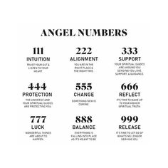 an angel number is shown in black and white with the words angel numbers on it