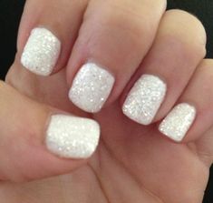 Winter Wedding Nails, Manicure Shellac, White Gel Nails, Image Nails, White Glitter Nails, Nails Prom, Super Nails, Sparkle Nails, Diamond Nails