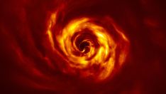 an orange spiral is seen in this image