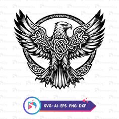 Celtic Eagle, Eagle Svg, Eagle Black, Celtic Designs, Cricut Creations, Make Your Mark, Fabric Projects, Cherished Memories