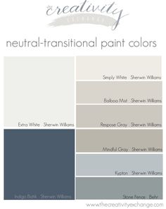 several shades of gray and white in the same color scheme for different rooms, including one with