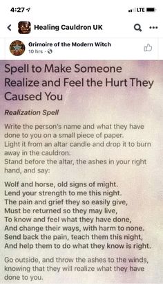 Daylight Ring Spell, Easy Hexes Witchcraft, Spells For Emotional Healing, Crystals For Love Spells, Spells For Students, Curses For Bad People, When Family Excludes You Quotes, Spells To Make Him Regret, Spells To Reveal The Truth