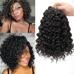 PRICES MAY VARY. Material: high quality fiber , GoGo Curl Crochet hair Water Wave Crochet hair Attribute: 10inch(#1B,#1B/27,1B/30#, 1B/BUG#)50g/pack ,There are 5 packs, 260g/lot. usually 5pack can be full a head .10inches, 28+28Roots/pack,Total 140 Roots. Advantage: no smell, tangle free, natural and bright glow,smooth and soft waves,more stable, easy to install,please take care of your hair as carefully as you do your hair, which can prolong your use time. Suggestion: when you are sleeping, wear a hair cap. In order to prevent hair tangle, you can use it for a long time,Package: The package includes 5packs hair and 1x crochet or dreadlocks beads In order to use the hair as long as possible,We suggest use a moisturizing mousse. Curls look fresh pop with every use. You can also use a spritz Bohemian Crochet Braids, Deep Twist Crochet Braids, Short Curly Crochet Hair, Crochet Hair Styles Freetress, Ocean Wave Crochet Hair, Beach Curls, Braiding Hair Extensions, Bohemian Crochet, Hair For Black Women