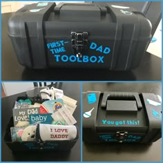 the first time dad toolbox is filled with personal items for his son's birthday