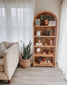 a living room filled with furniture and plants