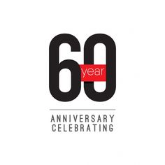 the 60th anniversary celebration logo is shown in black and red, with an orange ribbon around it