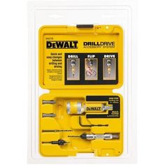 buy screwdriver & drill bit sets at cheap rate in bulk. wholesale & retail hardware hand tools store. home décor ideas, maintenance, repair replacement parts Dewalt Drill, Dewalt Tools, Dewalt Power Tools, Drill Set, Drill Driver, Cordless Drill, Power Tool Accessories, Tools And Equipment, Cool Tools