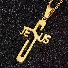 Gold Jesus Christ Crucifix Cross Pendant Necklace Chain Christian Jewelry Gift | eBay Mens Christian Gifts, Christian Crosses, Bible Jewelry, Mens Cross Necklace, Christian Bracelets, Christian Posters, Christian Stuff, Daily Jewelry, Christian Jewelry