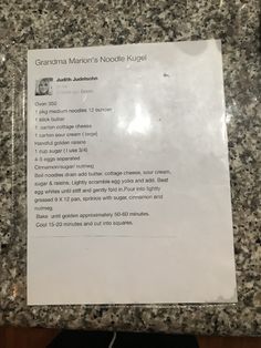 the menu for grandma's noodle kabob is posted on the counter