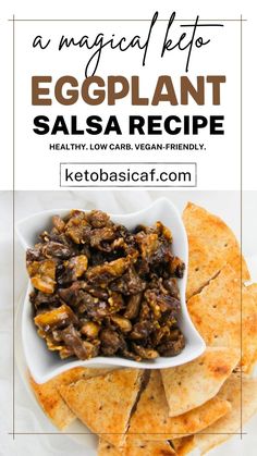 Eggplant Salsa Eggplant Salsa Recipes, Eggplant Salsa, Eggplant Dressing, Healthy Salsa Recipe, Keto Eggplant, Keto Side Dish, Keto Side, Low Carb Vegetables